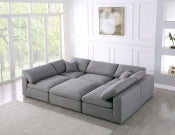 Textured Deluxe Modular Down Filled Comfort Overstuffed Sectional