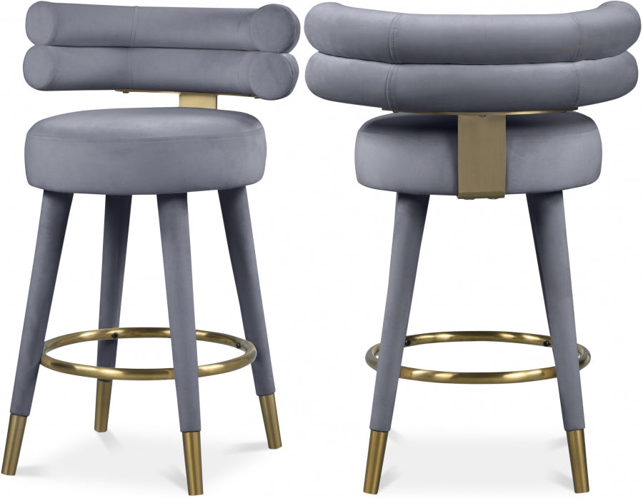 Scottsadale Velvet Counter Stool Set of 2