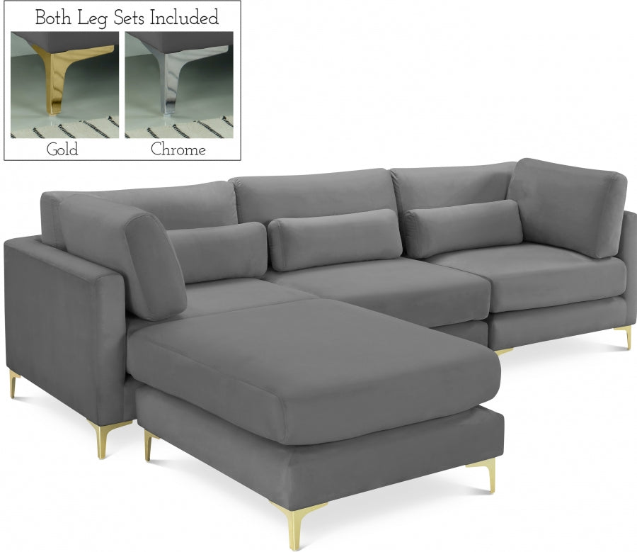 Manifest Velvet Modular Reversible Sectional
