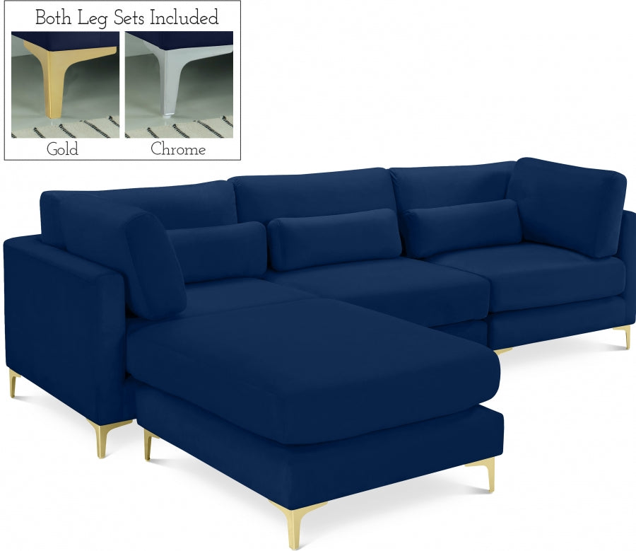 Manifest Velvet Modular Reversible Sectional