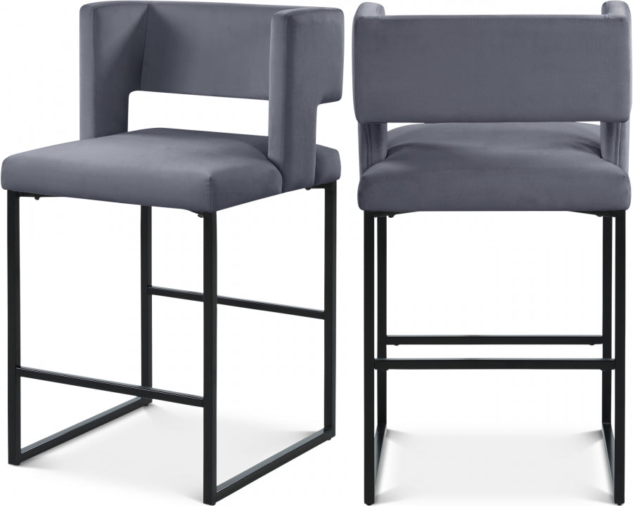 Aliyah Velvet Counter Stool Set of 2