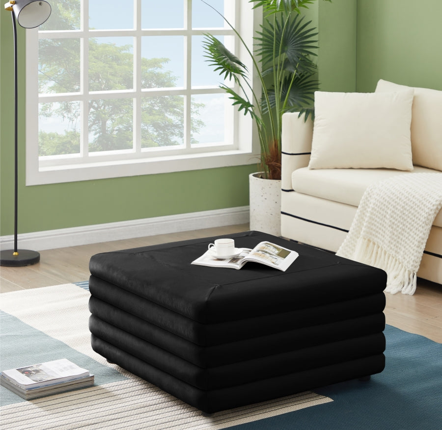 Royce Velvet Ottoman | Coffee