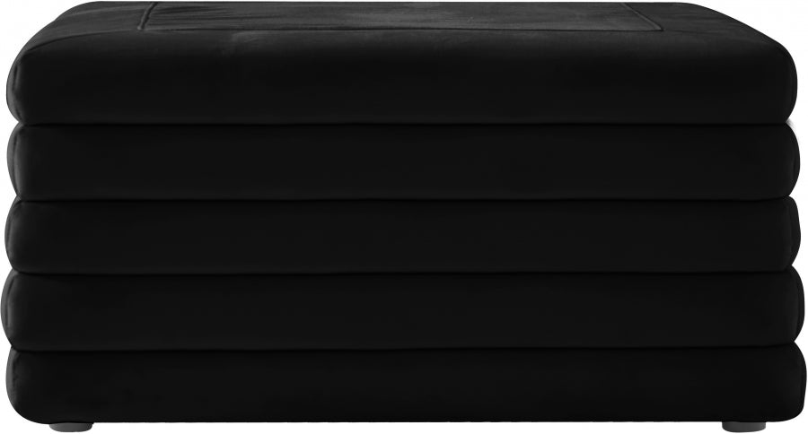 Royce Velvet Ottoman | Coffee