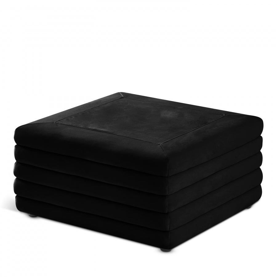 Royce Velvet Ottoman | Coffee