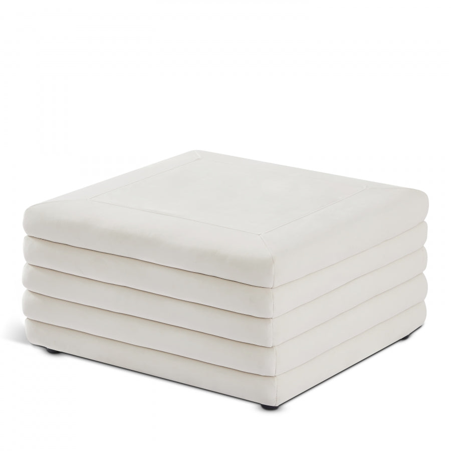 Royce Velvet Ottoman | Coffee