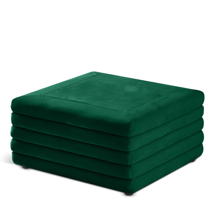 Royce Velvet Ottoman | Coffee