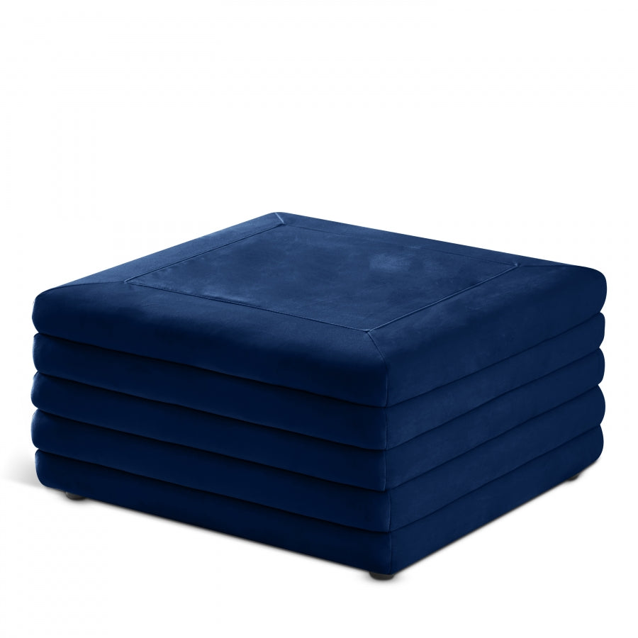 Royce Velvet Ottoman | Coffee