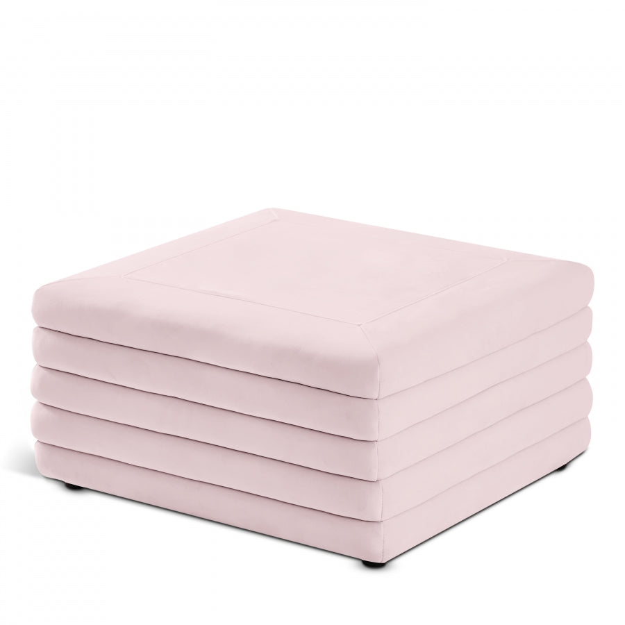 Royce Velvet Ottoman | Coffee