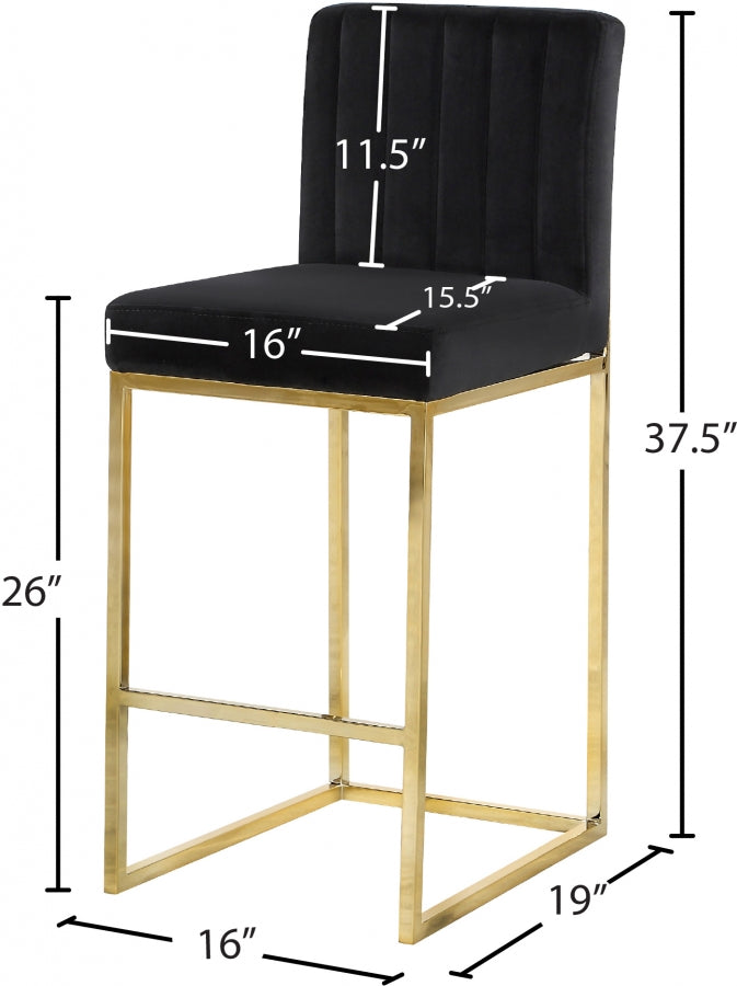 Gianna Gold Velvet Counter Stool Set of 2