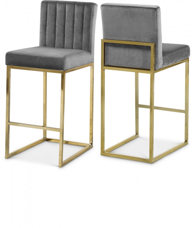 Gianna Gold Velvet Counter Stool Set of 2