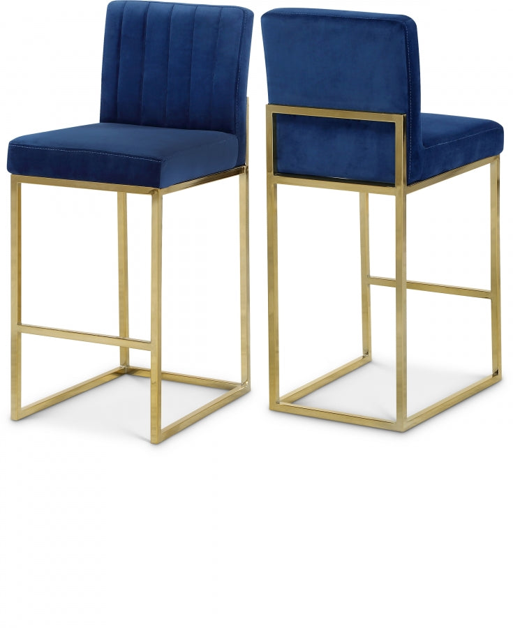 Gianna Gold Velvet Counter Stool Set of 2