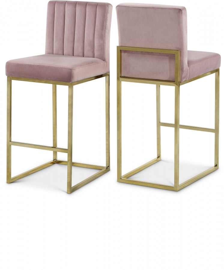 Gianna Gold Velvet Counter Stool Set of 2