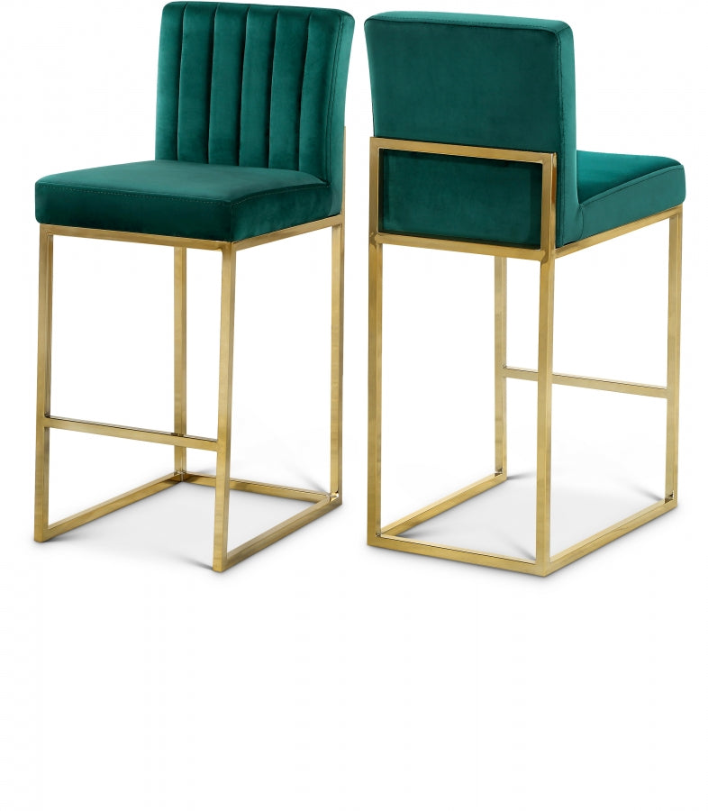 Gianna Gold Velvet Counter Stool Set of 2