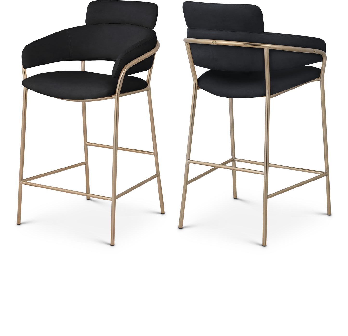 Chic Velvet Counter Stool Set of 2