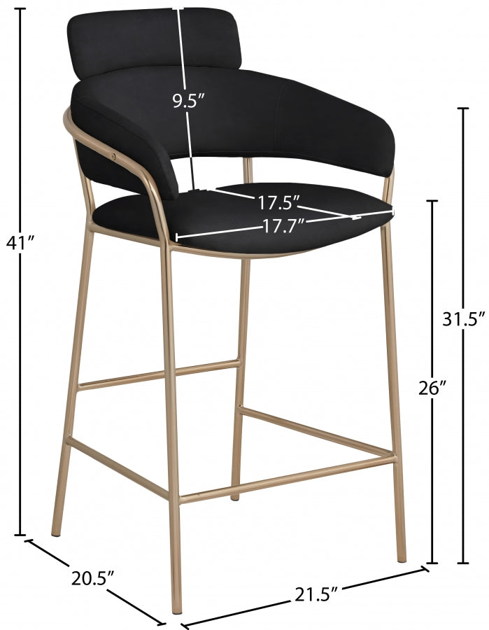 Chic Velvet Counter Stool Set of 2