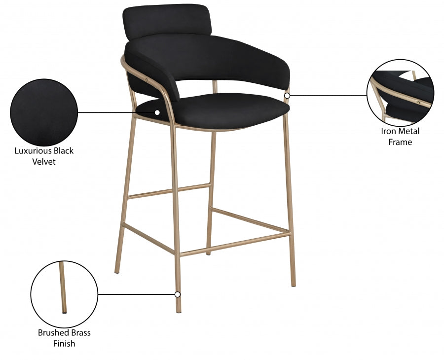 Chic Velvet Counter Stool Set of 2