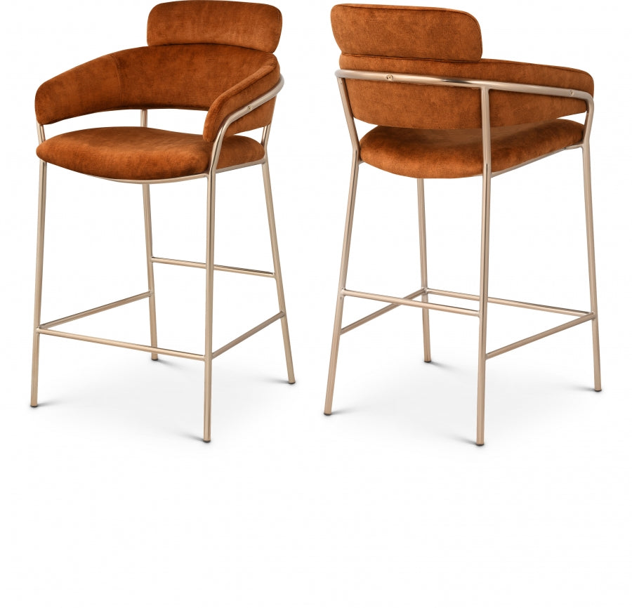 Chic Velvet Counter Stool Set of 2
