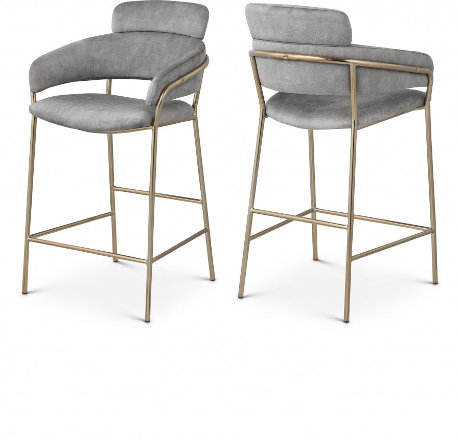 Chic Velvet Counter Stool Set of 2