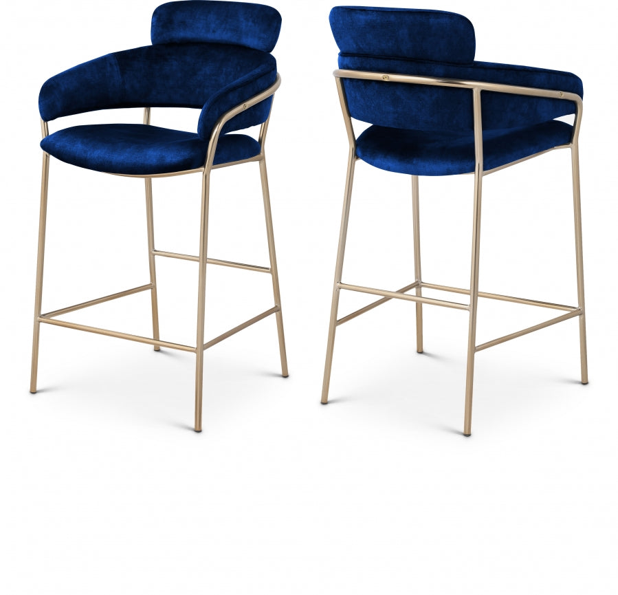 Chic Velvet Counter Stool Set of 2