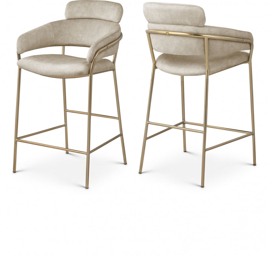 Chic Velvet Counter Stool Set of 2
