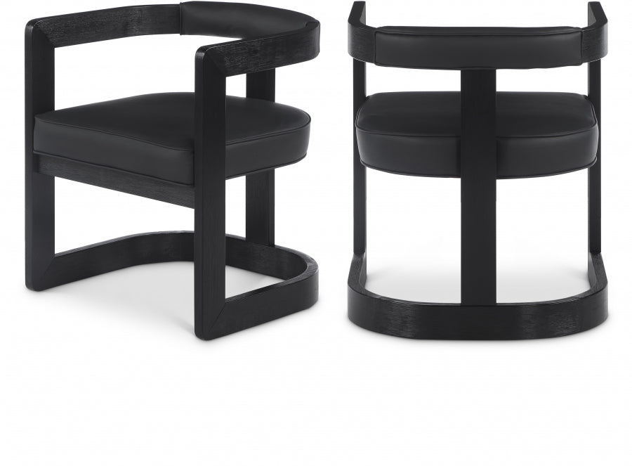 Moon Faux Leather Dining Chair Set of 2