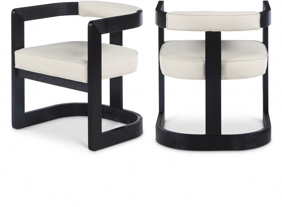 Moon Faux Leather Dining Chair Set of 2