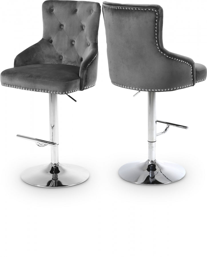 King Velvet Adjustable Bar Counter Stool Set of 2