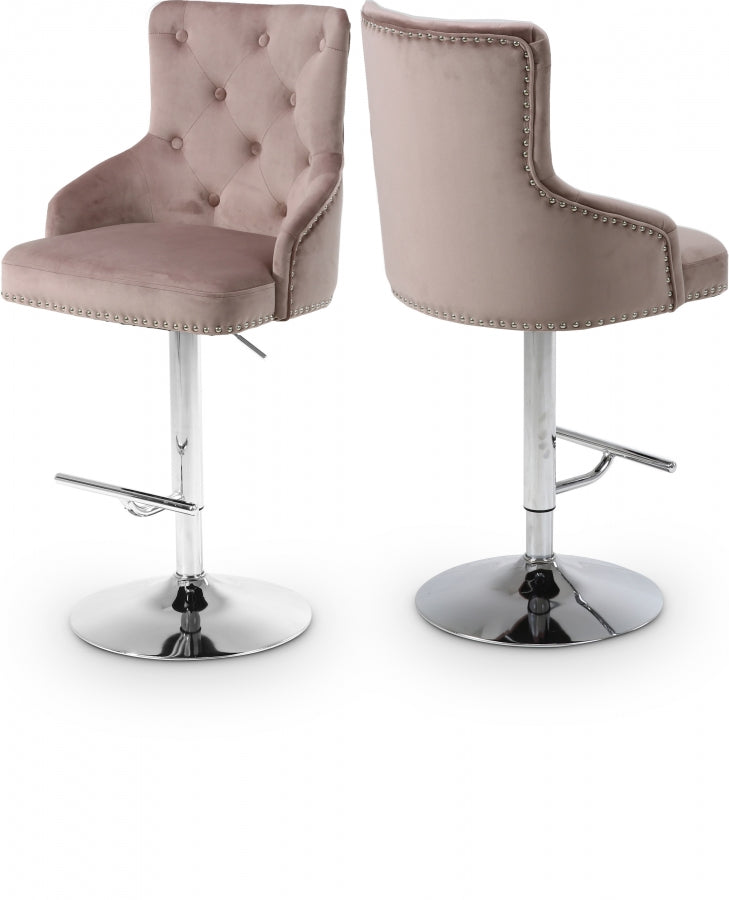 King Velvet Adjustable Bar Counter Stool Set of 2