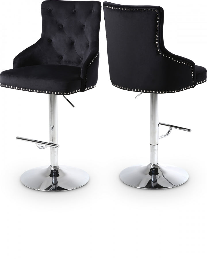 King Velvet Adjustable Bar Counter Stool Set of 2