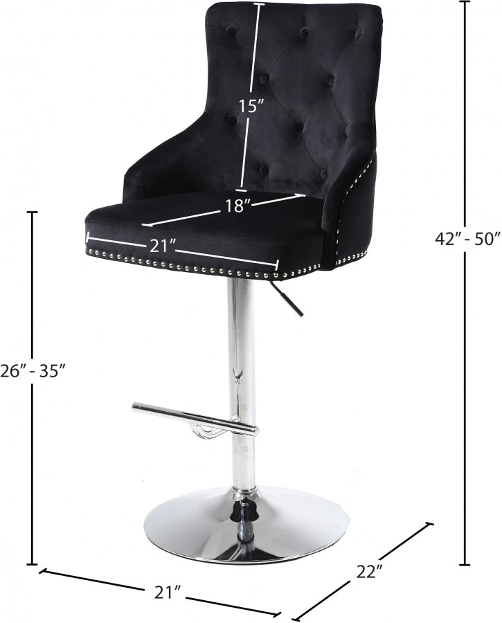 King Velvet Adjustable Bar Counter Stool Set of 2