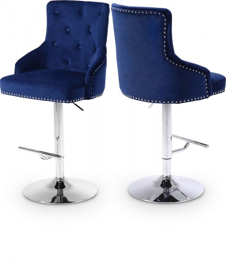 King Velvet Adjustable Bar Counter Stool Set of 2