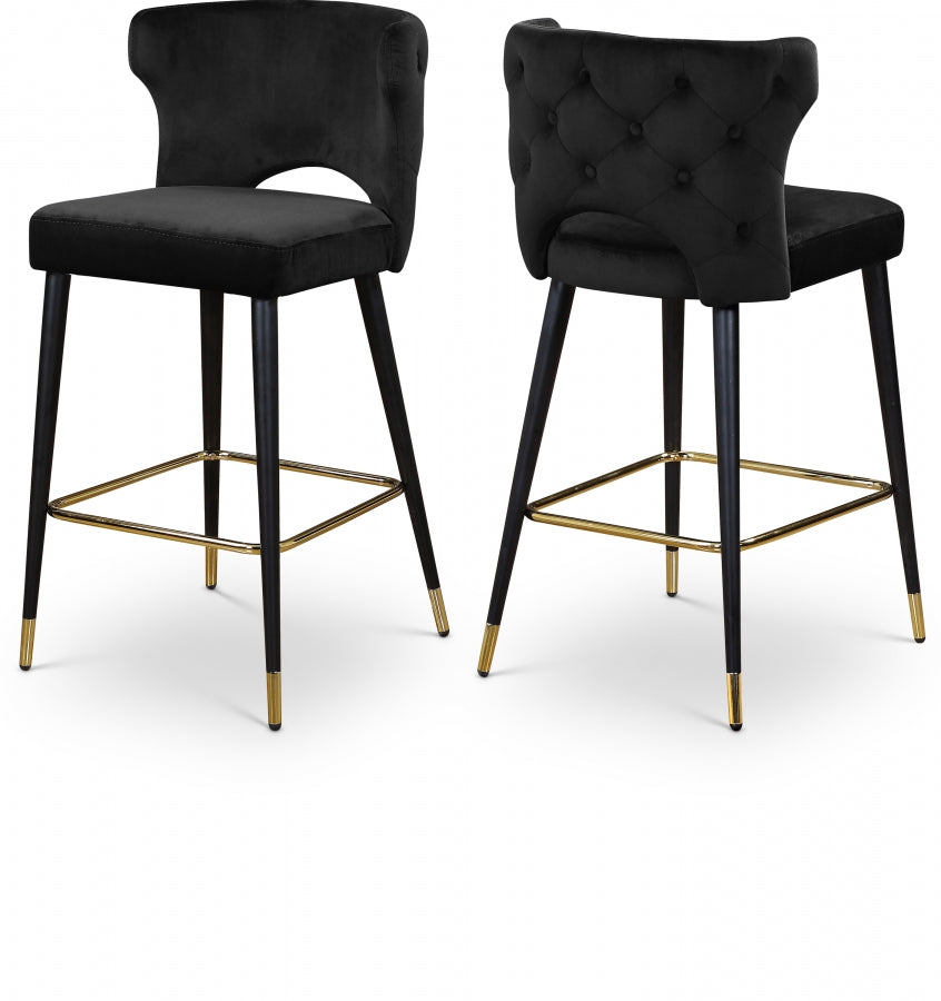 Mars Velvet Counter Stool Set of 2