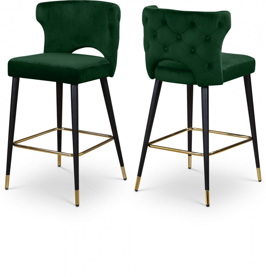 Mars Velvet Counter Stool Set of 2