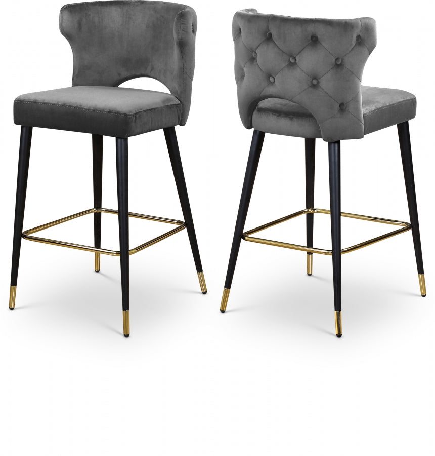 Mars Velvet Counter Stool Set of 2