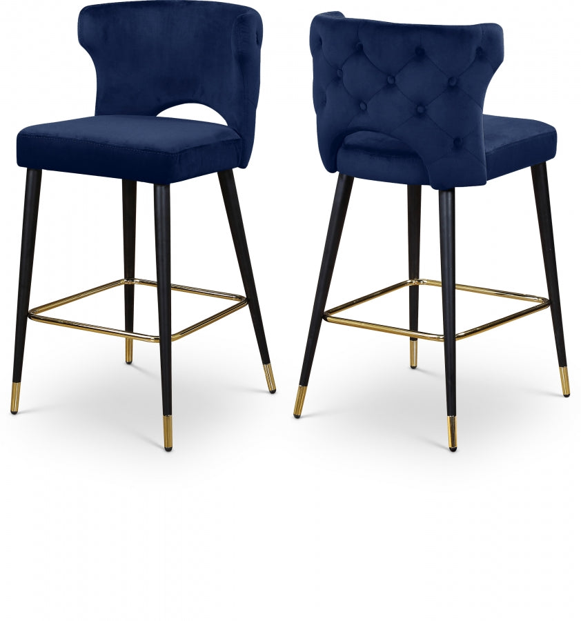 Mars Velvet Counter Stool Set of 2