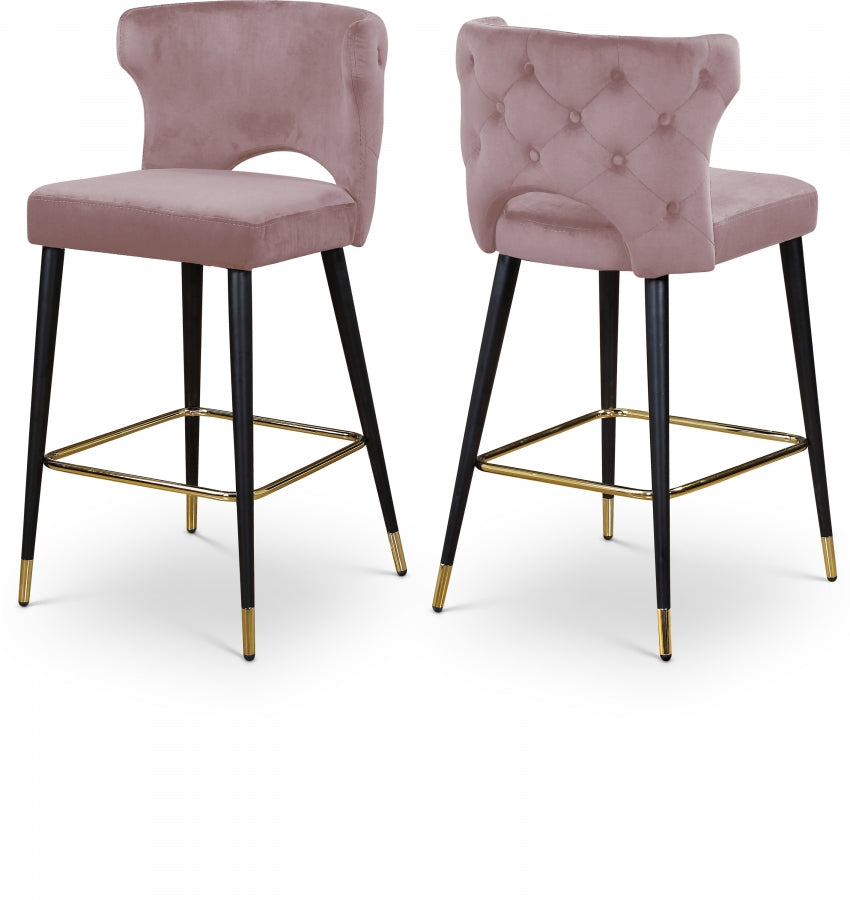 Mars Velvet Counter Stool Set of 2