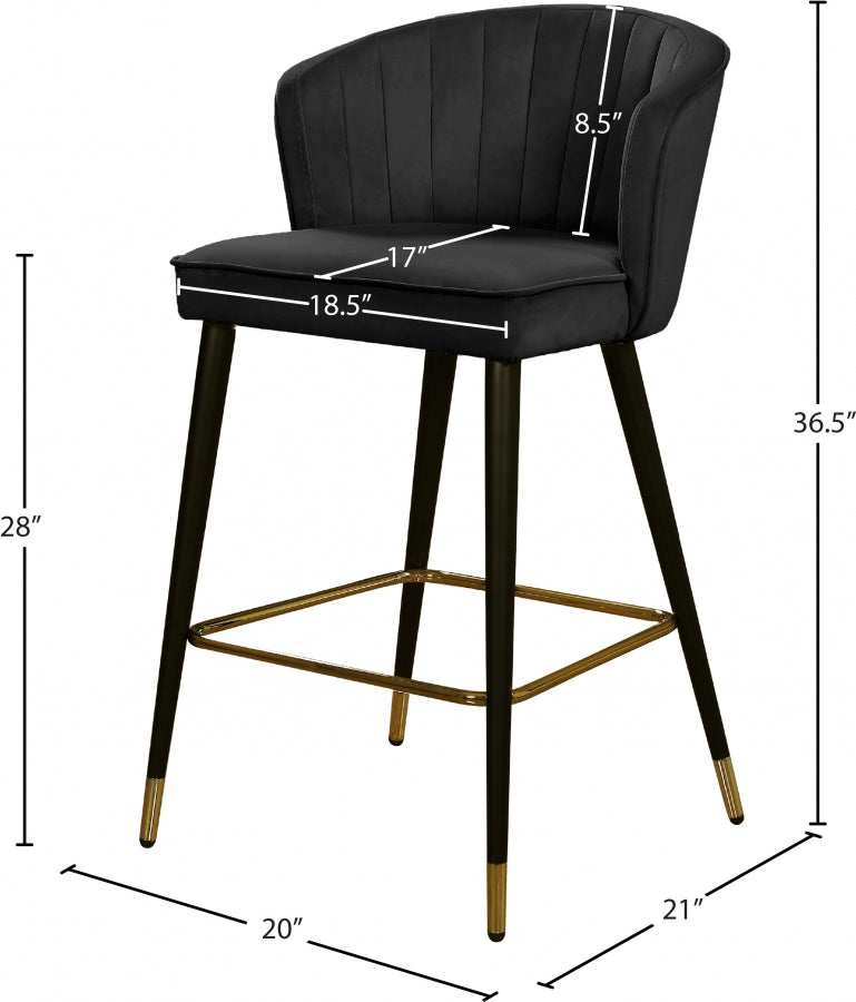 Kasey Velvet Counter Stool Set of 2
