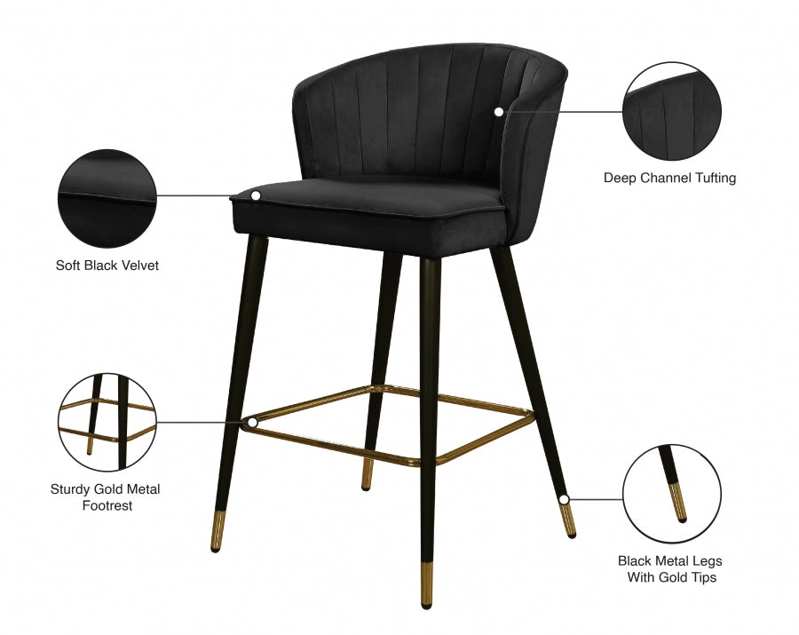 Kasey Velvet Counter Stool Set of 2