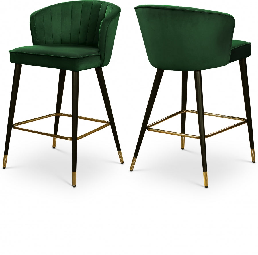 Kasey Velvet Counter Stool Set of 2
