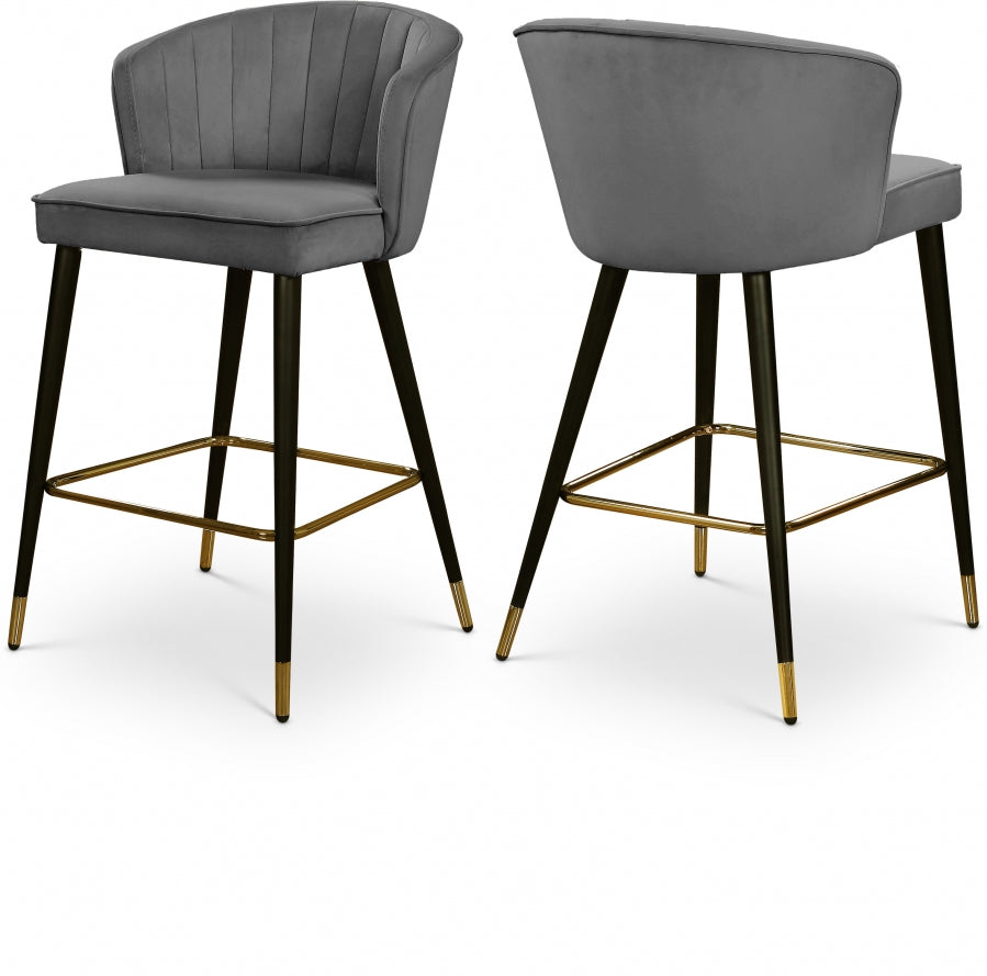 Kasey Velvet Counter Stool Set of 2