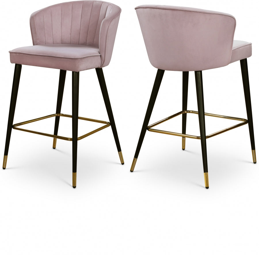 Kasey Velvet Counter Stool Set of 2