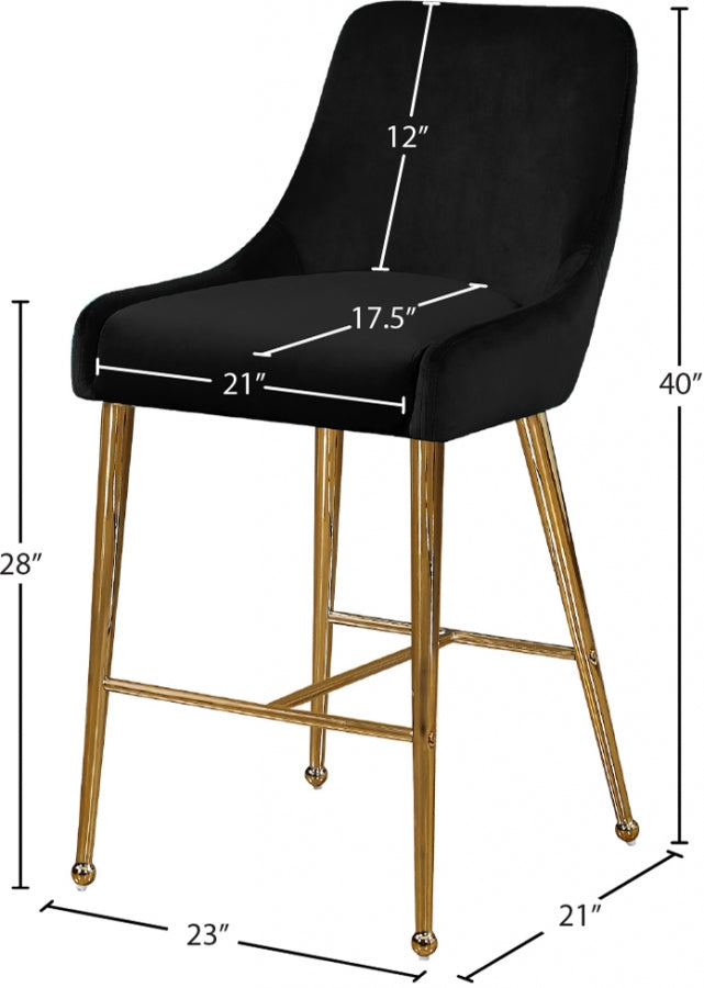 Luxury Louie Velvet Counter Stool Set of 2