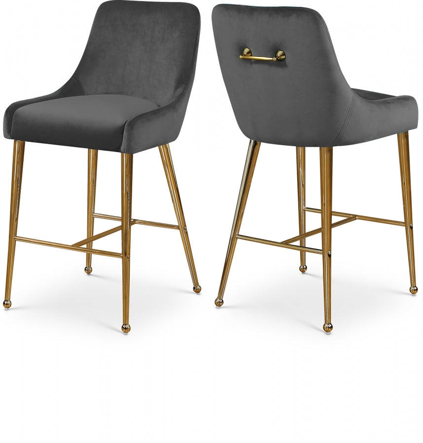 Luxury Louie Velvet Counter Stool Set of 2
