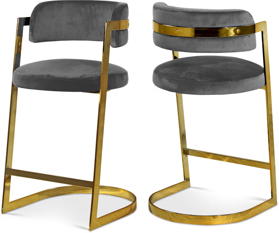 Atlanta Velvet Counter Stool Set of 2