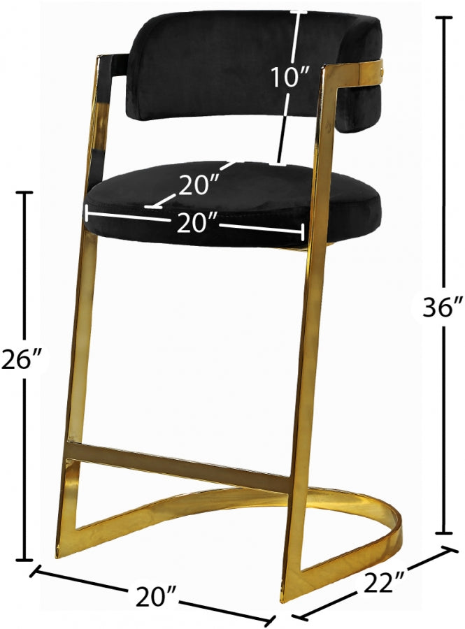 Atlanta Velvet Counter Stool Set of 2