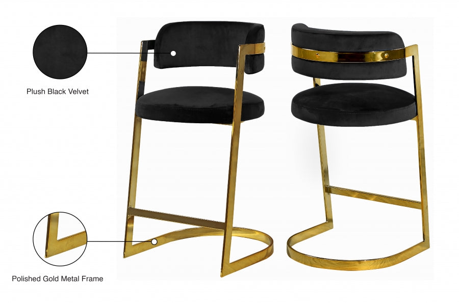 Atlanta Velvet Counter Stool Set of 2