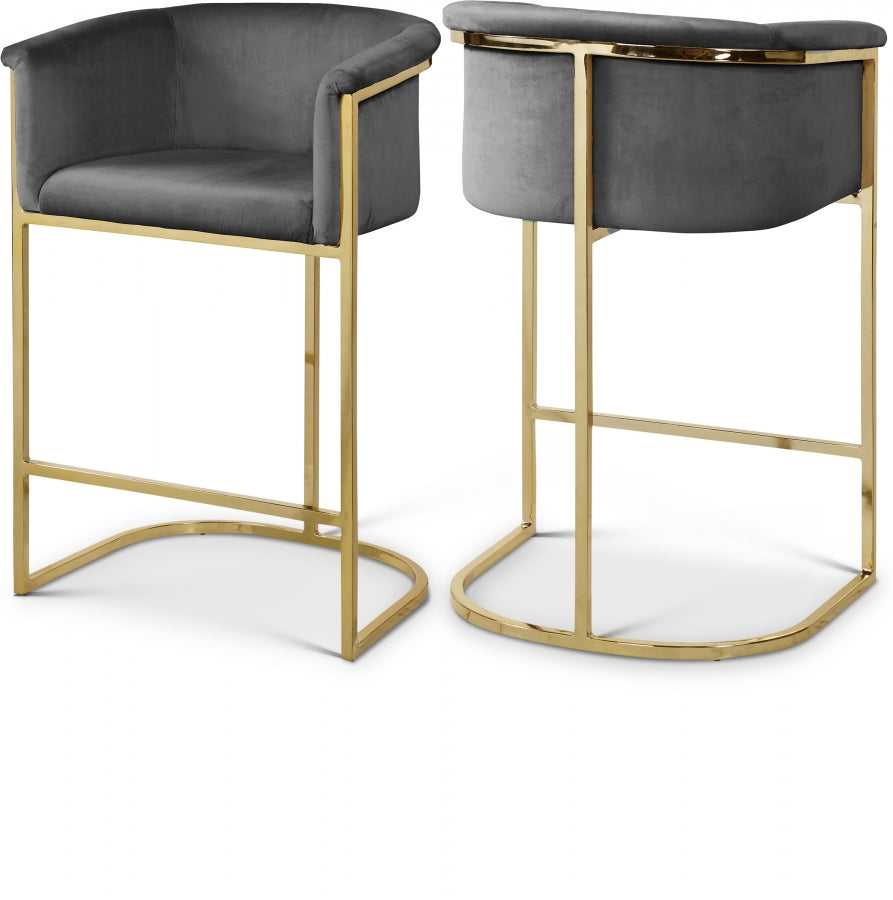 Howlite Velvet Counter Stool Set of 2