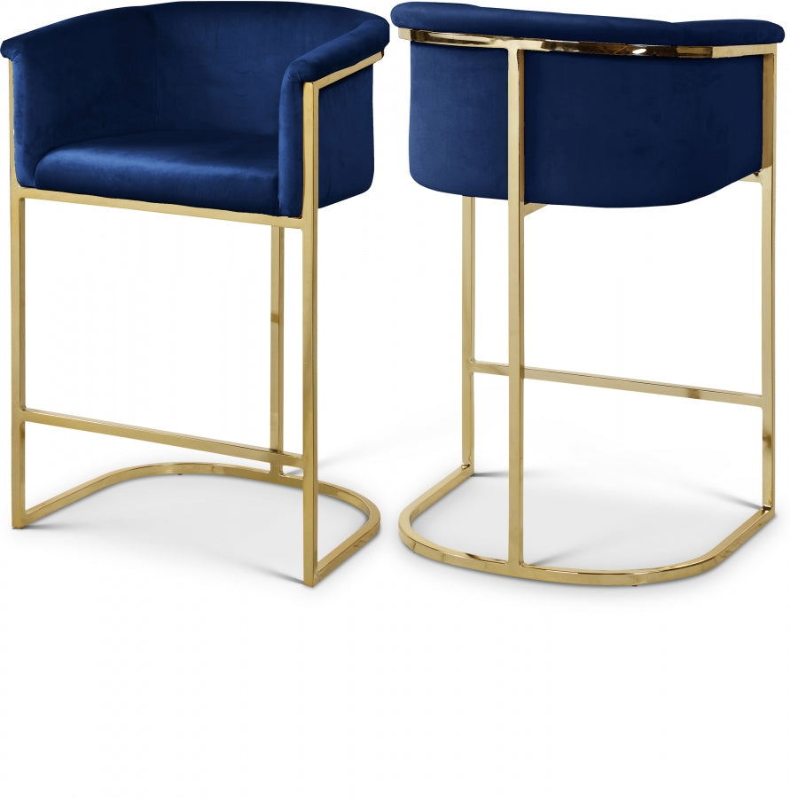 Howlite Velvet Counter Stool Set of 2