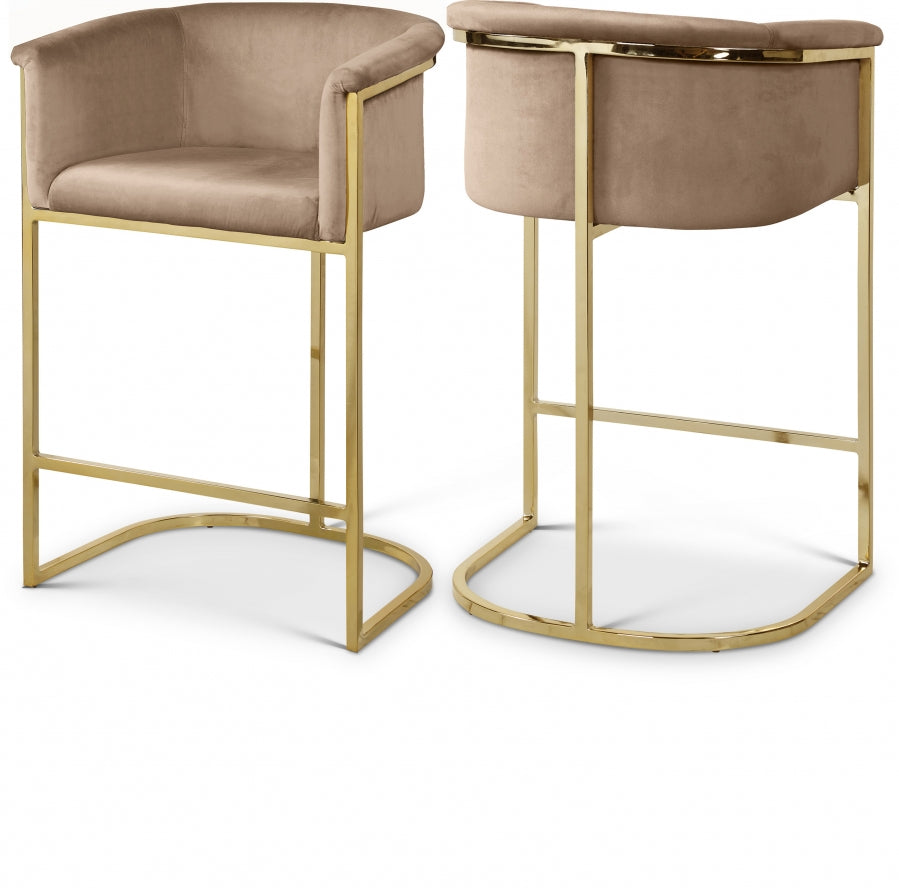 Howlite Velvet Counter Stool Set of 2