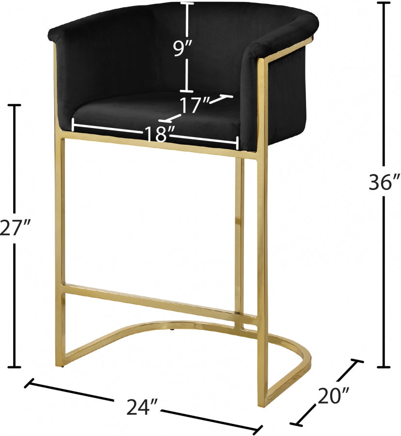 Howlite Velvet Counter Stool Set of 2